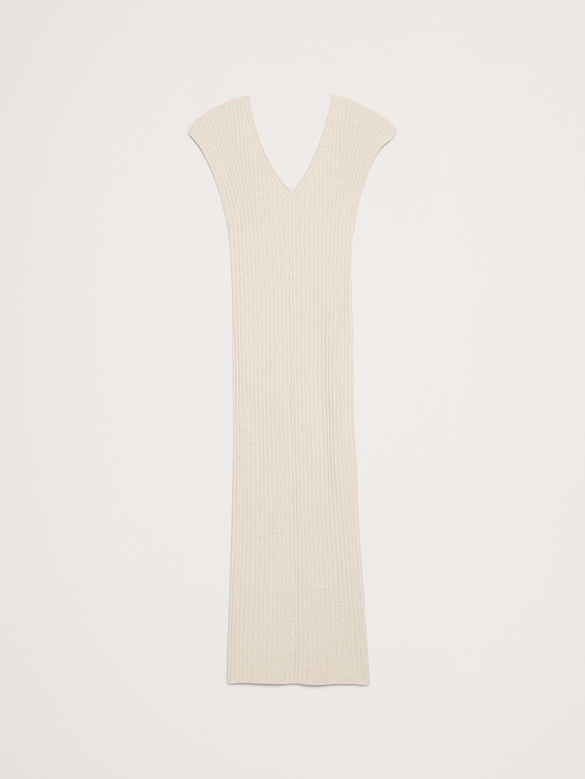 Merino-Cotton Maxi Dress with Open Back