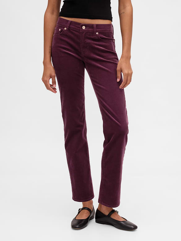 Low Rise Corduroy '90s Slim Straight Pants