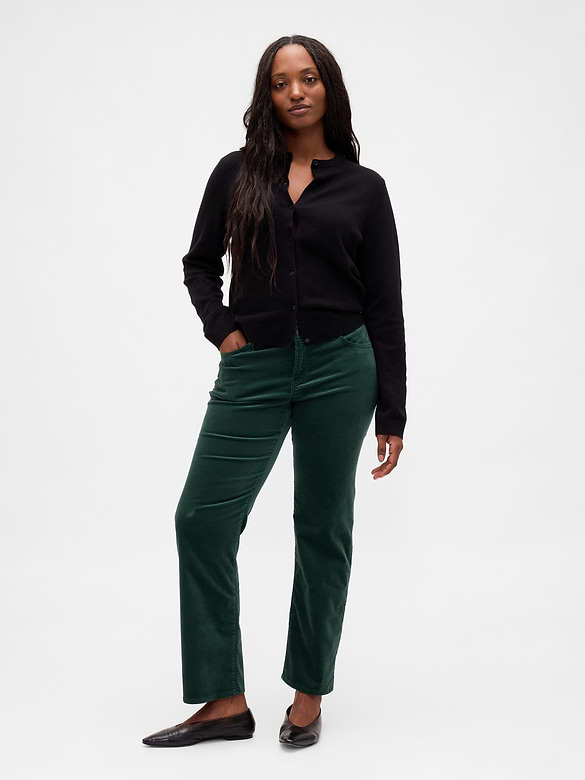 Low Rise Velvet '90s Slim Straight Pants