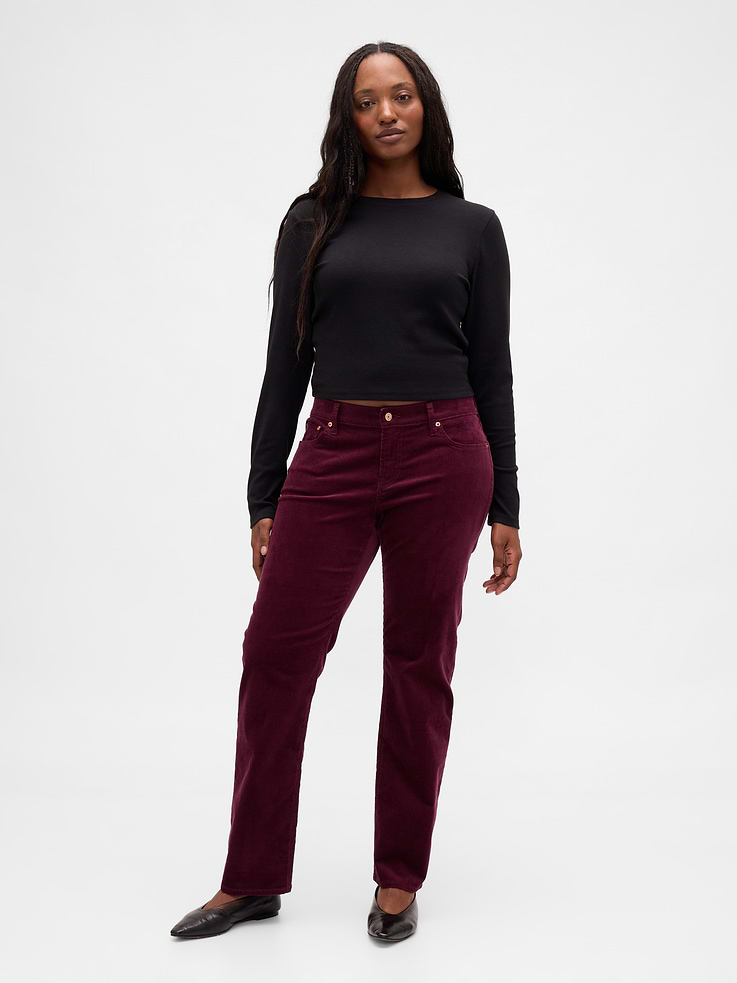 Image number 5 showing, Low Rise Corduroy '90s Slim Straight Pants