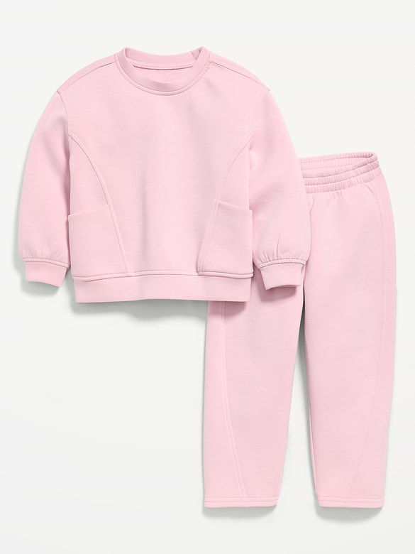 Bounce Fleece Crew-Neck and Sweatpants Set for Toddler Girls