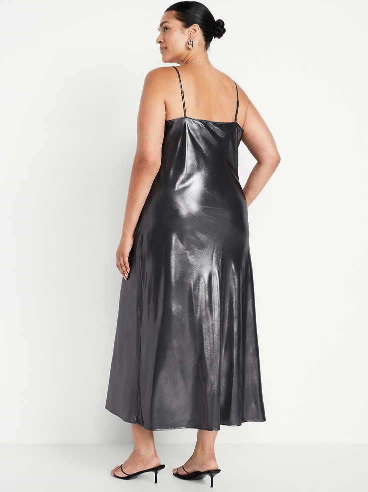 Image 9 of 9, Shine Satin Maxi Dress