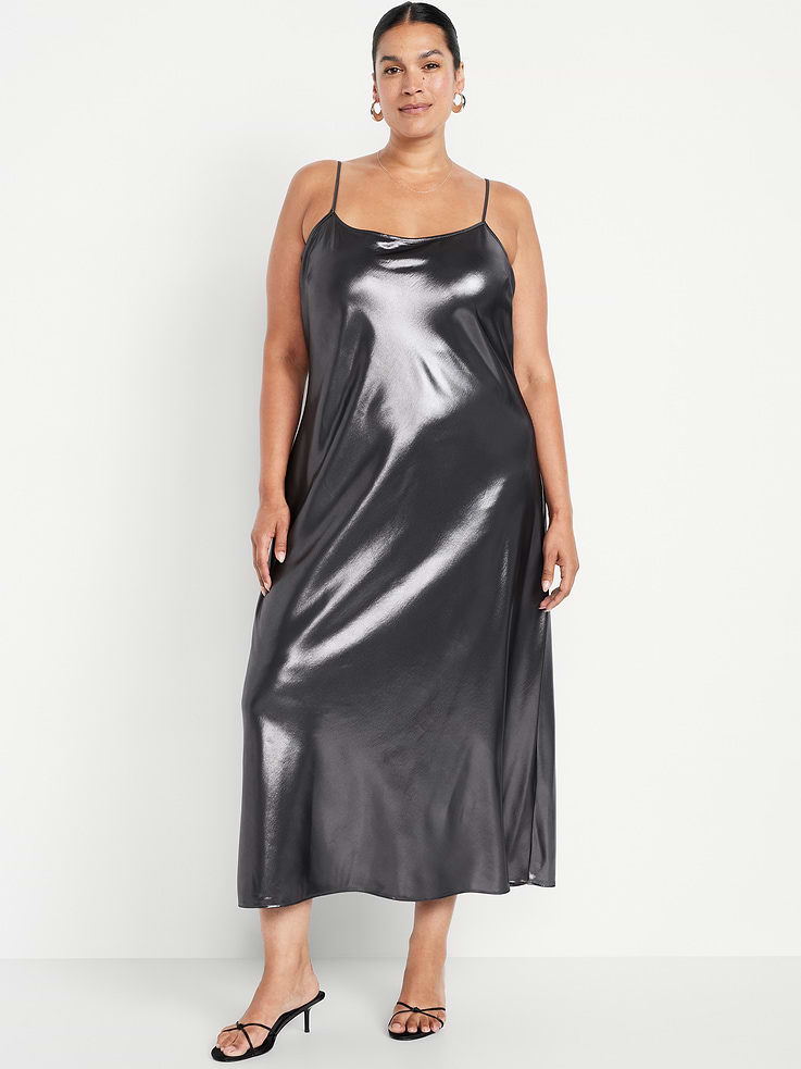Image 8 of 9, Shine Satin Maxi Dress