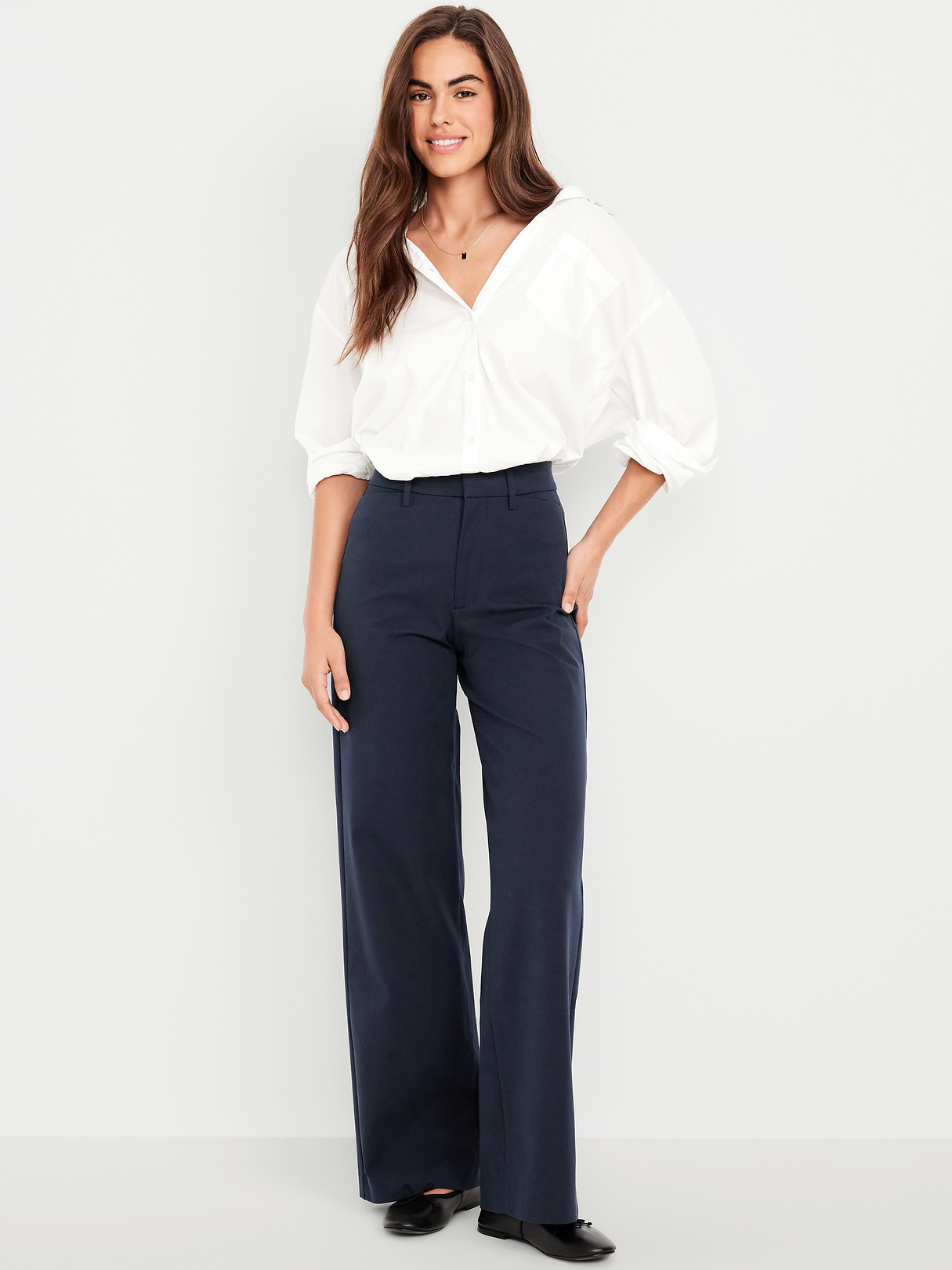 High-Waisted Pixie Super Wide-Leg Pants - In the Navy by Old Navy