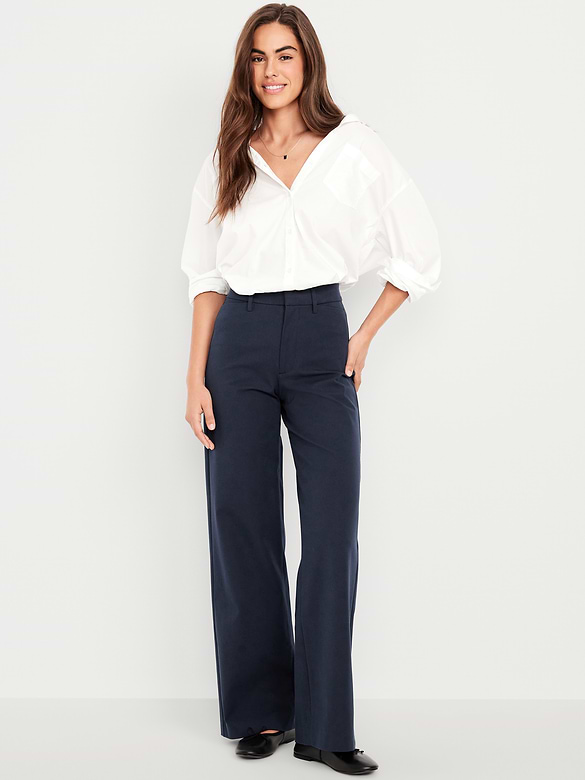 Image number 1 showing, High-Waisted Pixie Super Wide-Leg Pants