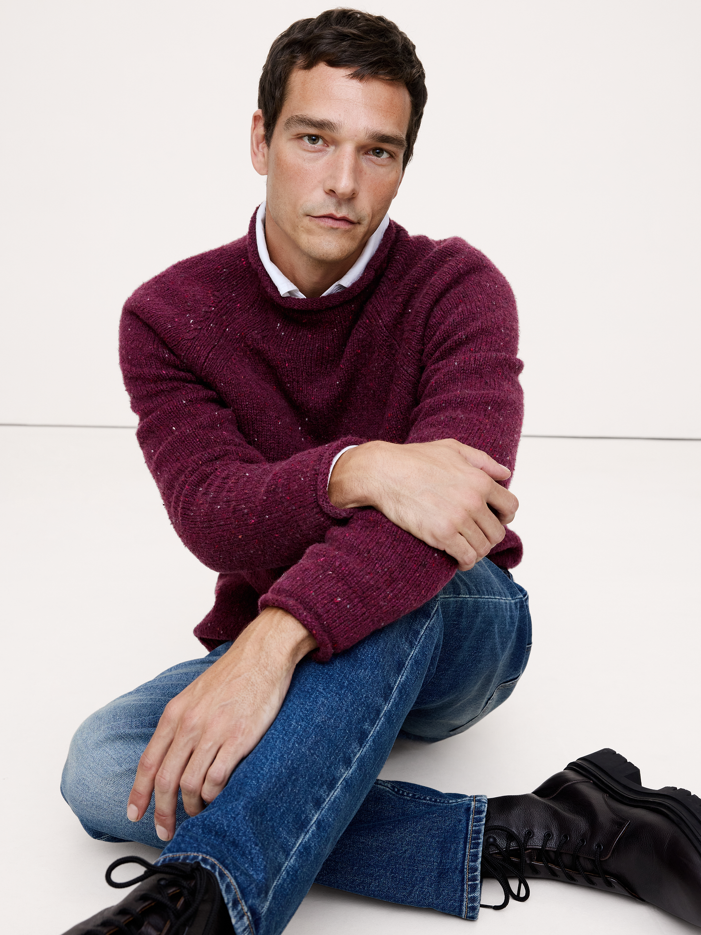 Image number 1 showing, Donegal Roll-Neck Sweater