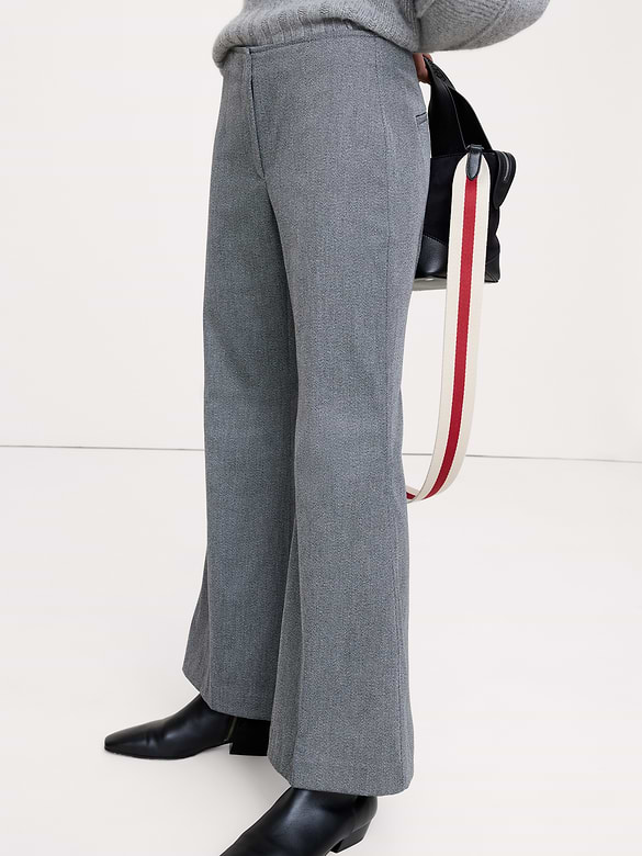 Mid-Rise Flare Italian Twill Pant