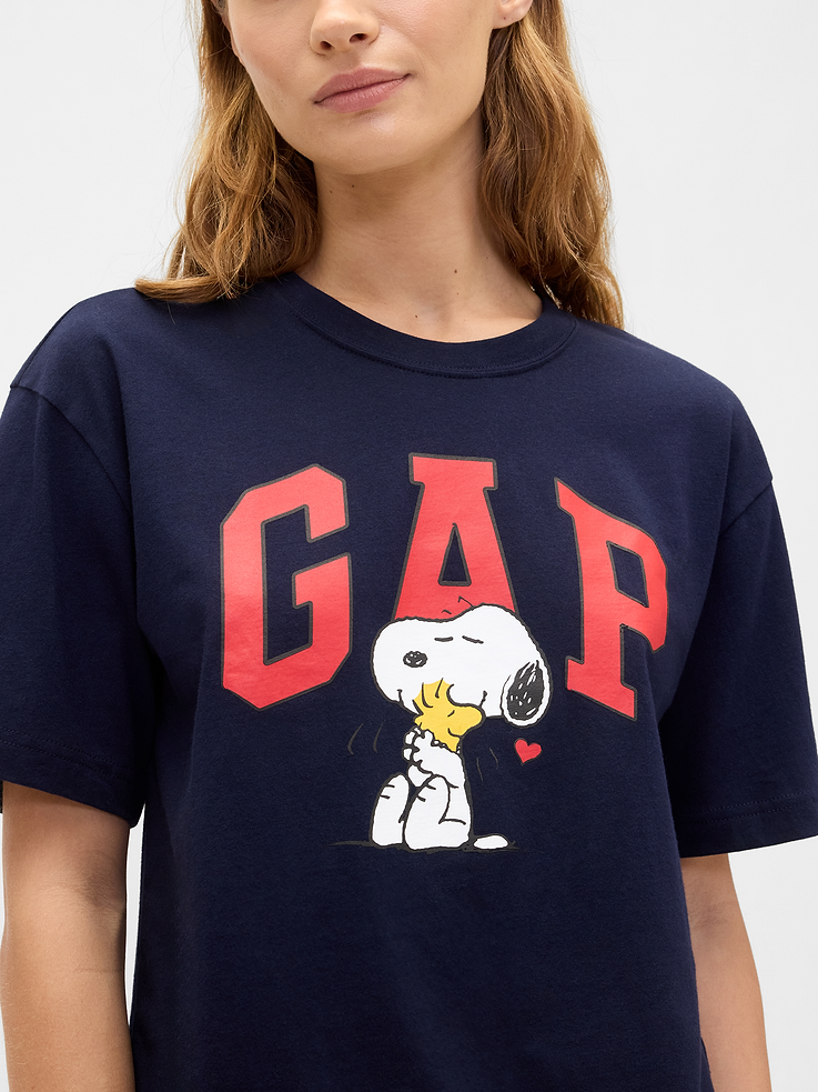 Image 4 of 5, Peanuts Boxy Gap Logo T-Shirt