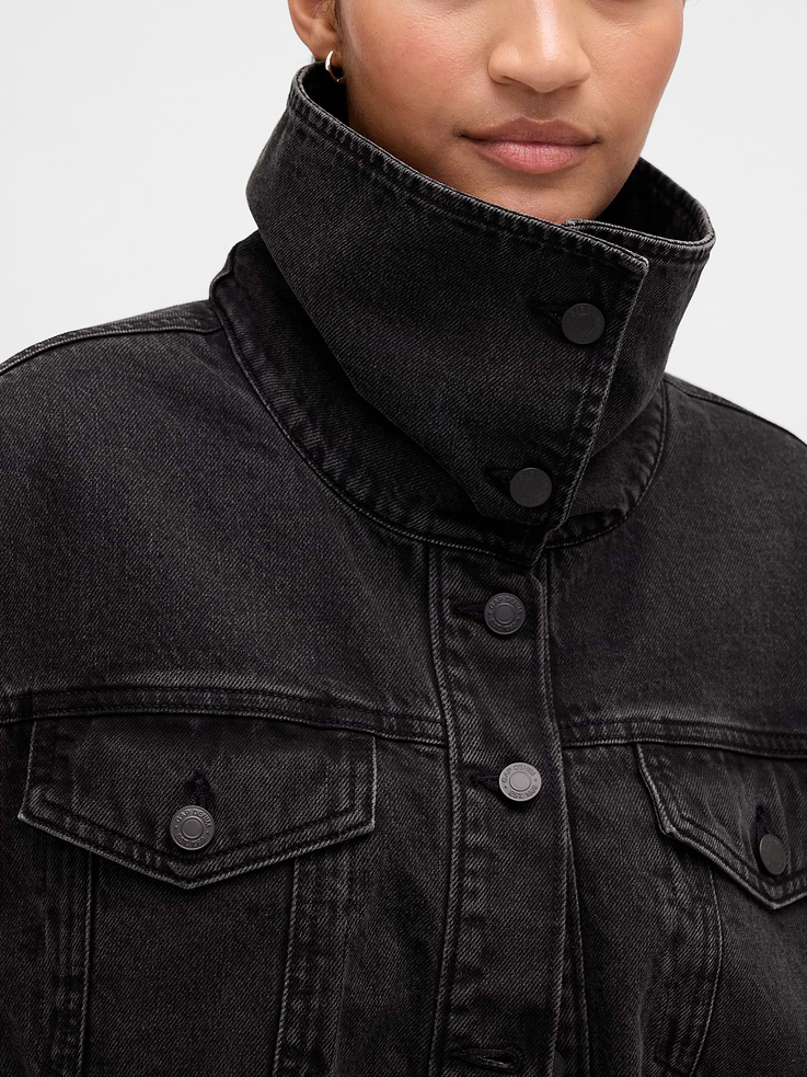 Image number 4 showing, Denim Oversized Cocoon Jacket