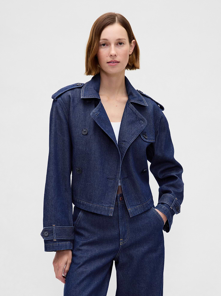 L'image numéro 1 présente Trench court en denim Douceur suprême