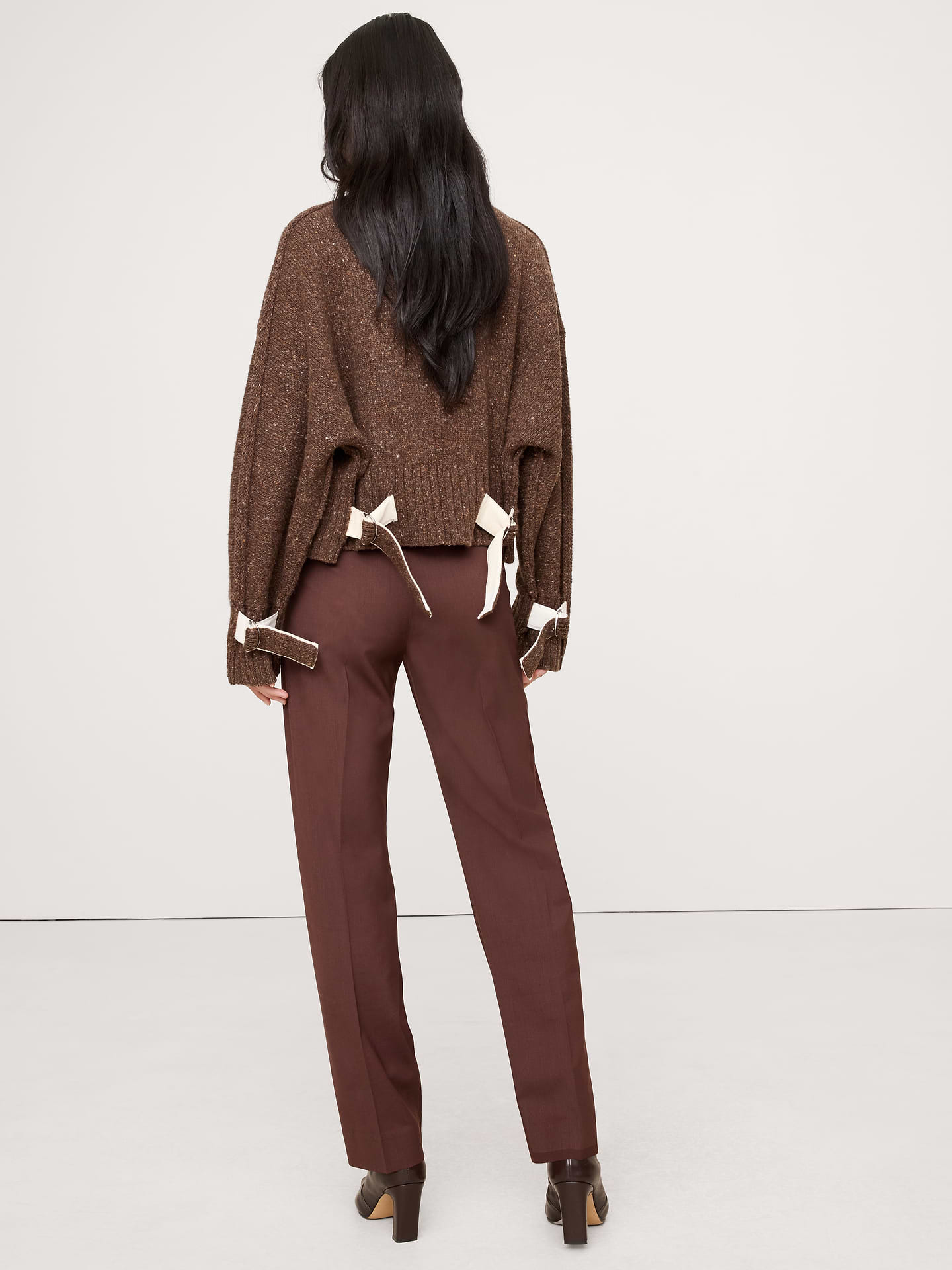 Image number 3 showing, Ultra High-Rise Modern Slim Italian Lightweight Wool Ankle Pant