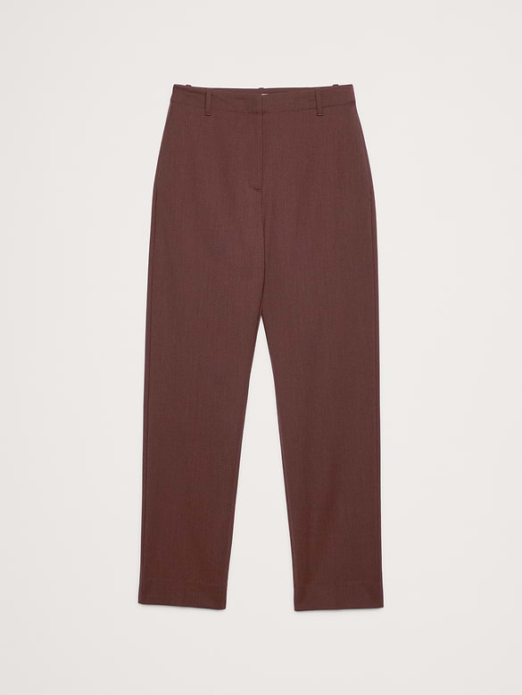 Ultra High-Rise Modern Slim Italian Lightweight Wool Ankle Pant