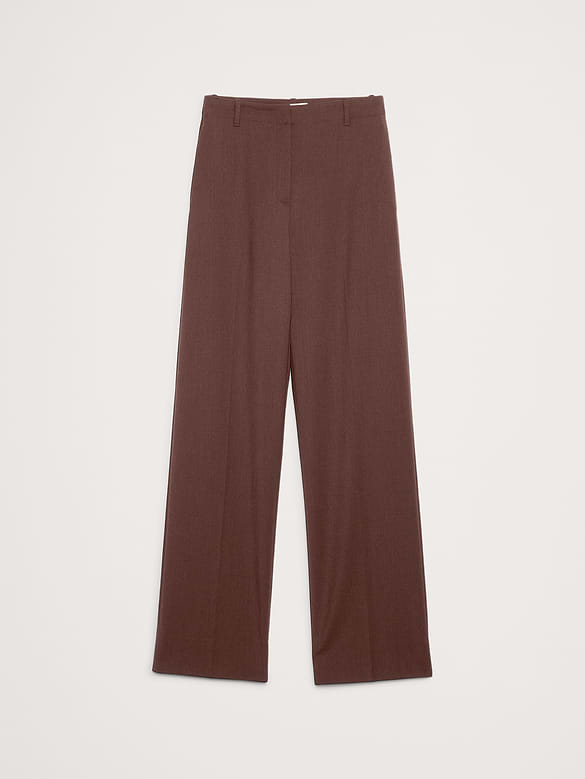 Ultra High-Rise Modern Straight Italian Lightweight Wool Pant