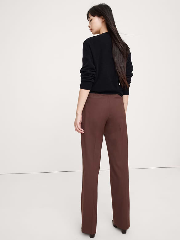 Ultra High-Rise Modern Straight Italian Lightweight Wool Pant