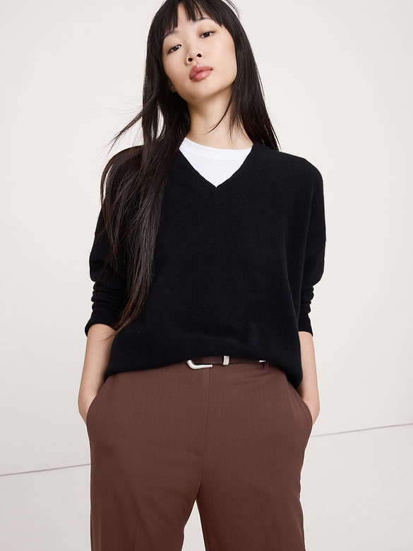Ultra High-Rise Modern Straight Italian Lightweight Wool Pant