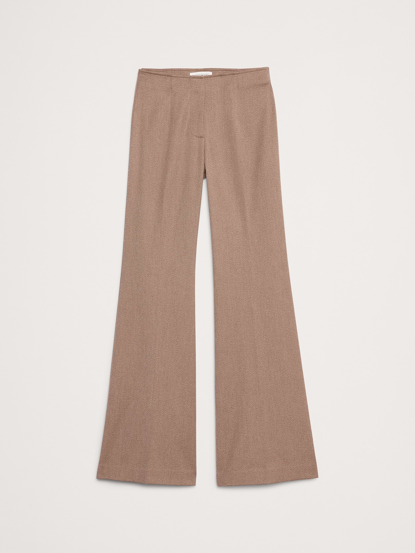 L'image numéro 8 présente Pantalon évasé à taille mi-basse en mélange de laine extensible