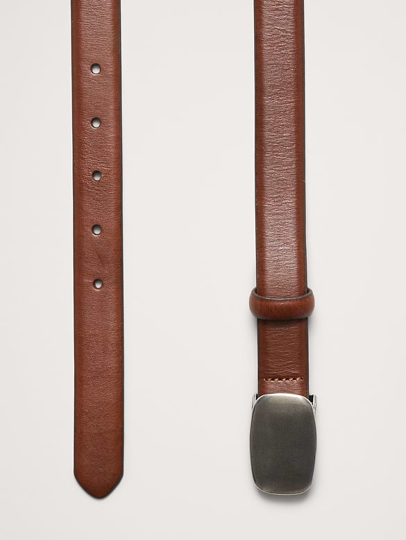 Ceinture en cuir à boucle plaquée