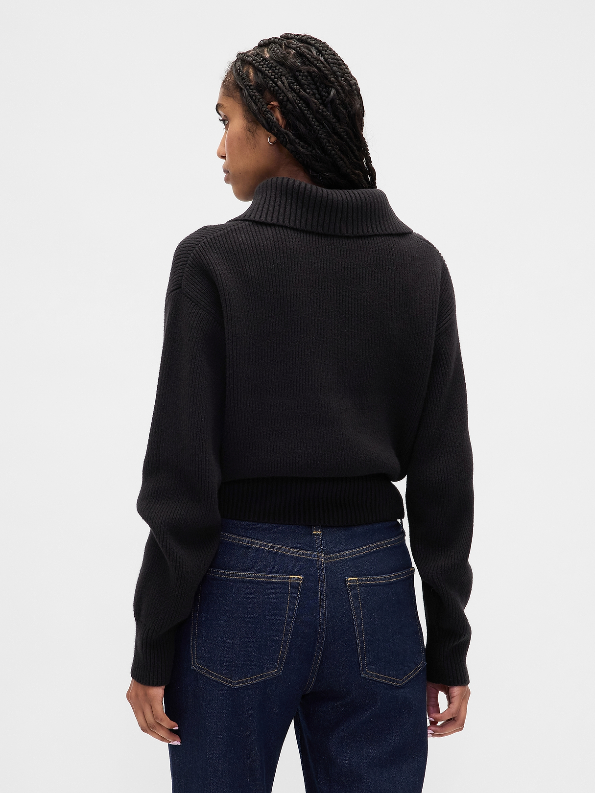 CashSoft Faux-Fur Collar Zip Cardigan Sweater | Gap