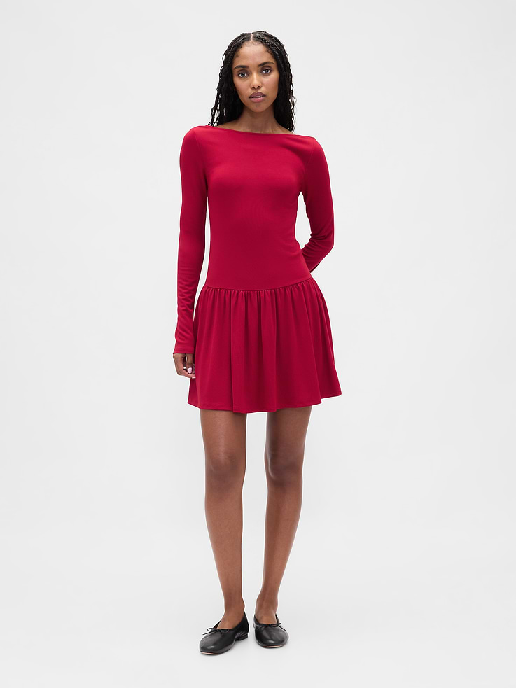 Image number 1 showing, Drop-Waist Mini Dress