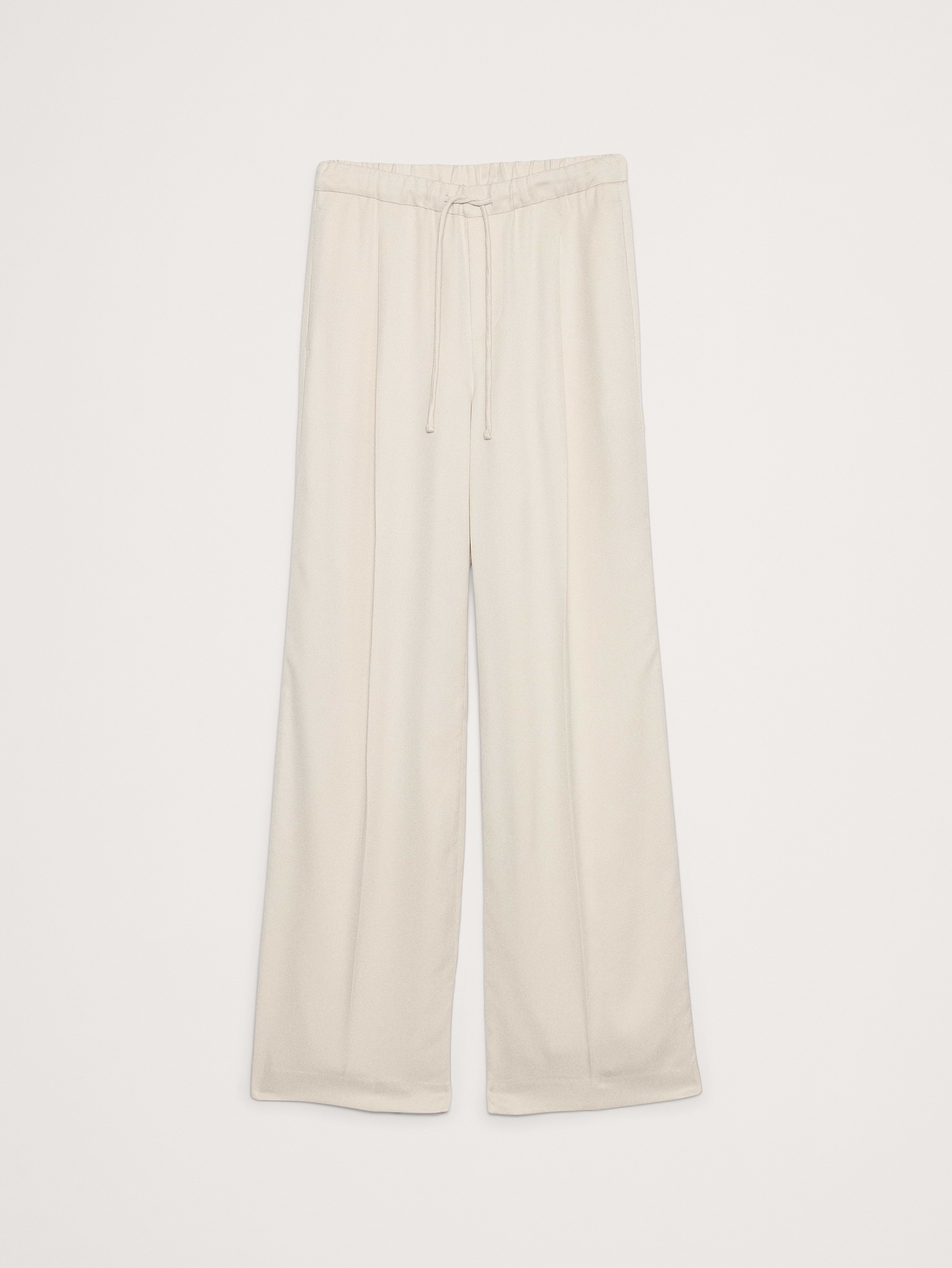 L'image numéro 5 présente Pantalon drapé à taille haute extensible et jambe large en TENCEL™