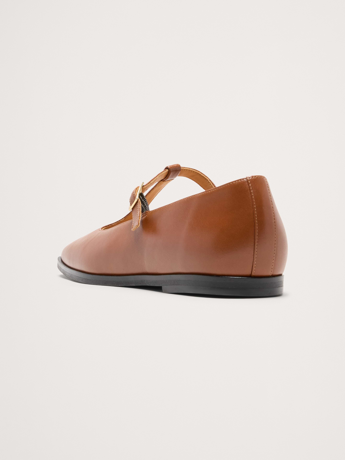 Image number 4 showing, Italian Leather Square-Toe Mary Jane Flats
