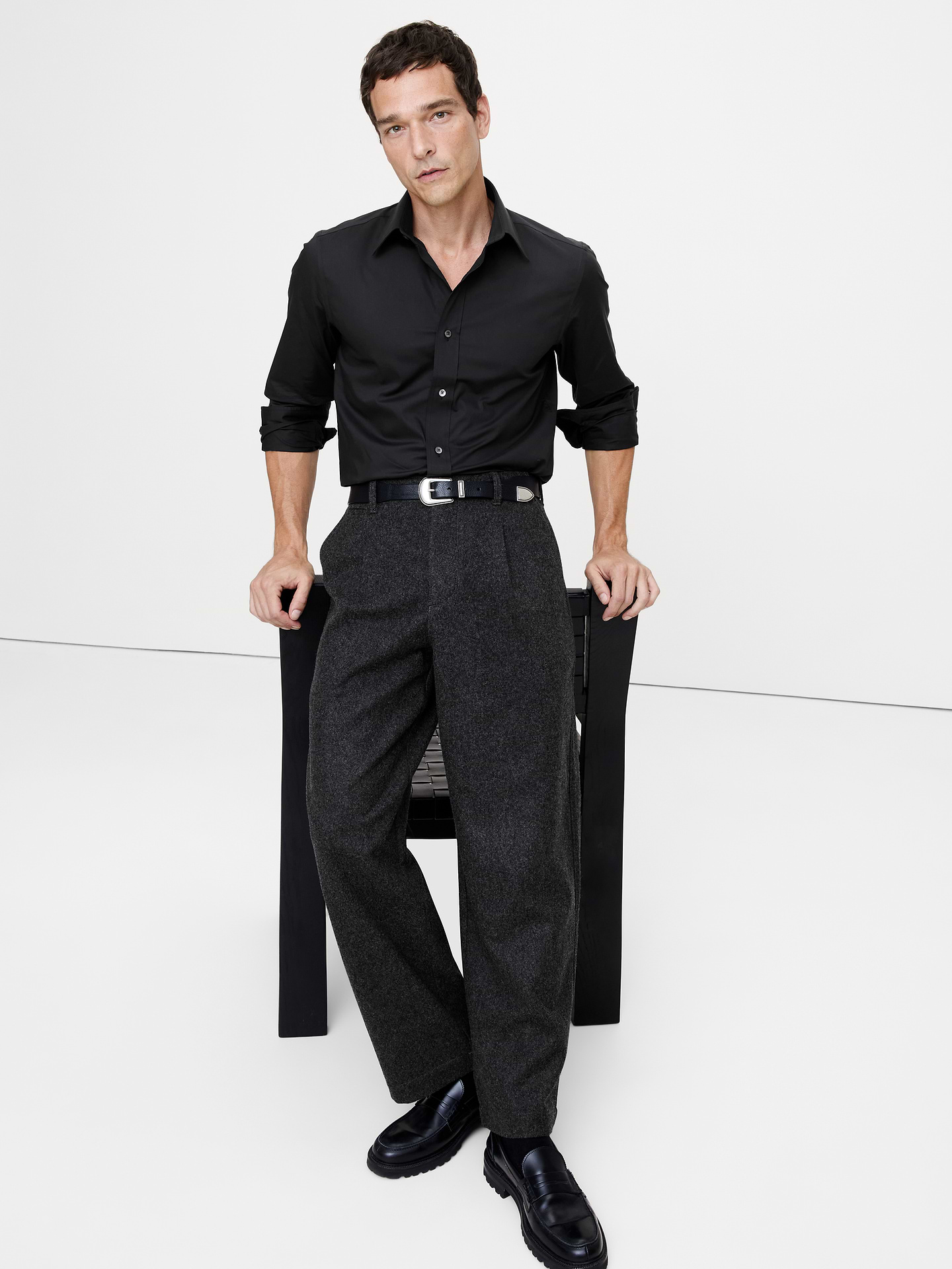 Image number 1 showing, Slim-Fit Wrinkle-Resistant Dress Shirt