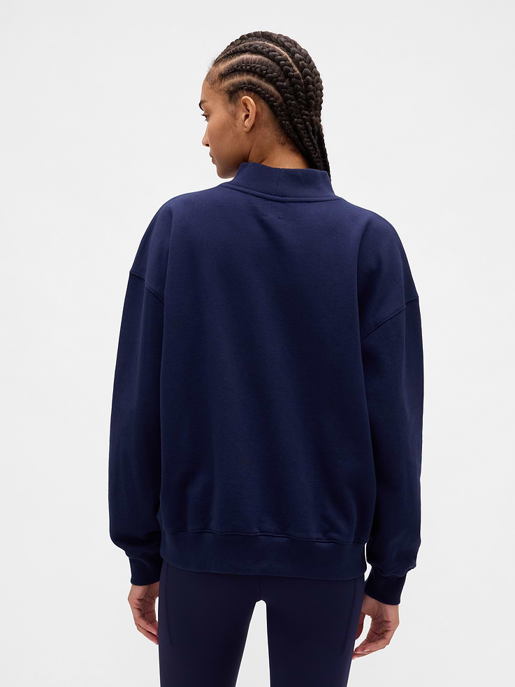 Image number 3 showing, Heavyweight French Terry Oversized Mockneck Logo Sweatshirt