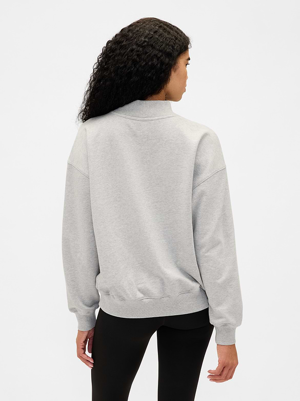 Heavyweight French Terry Oversized Mockneck Logo Sweatshirt