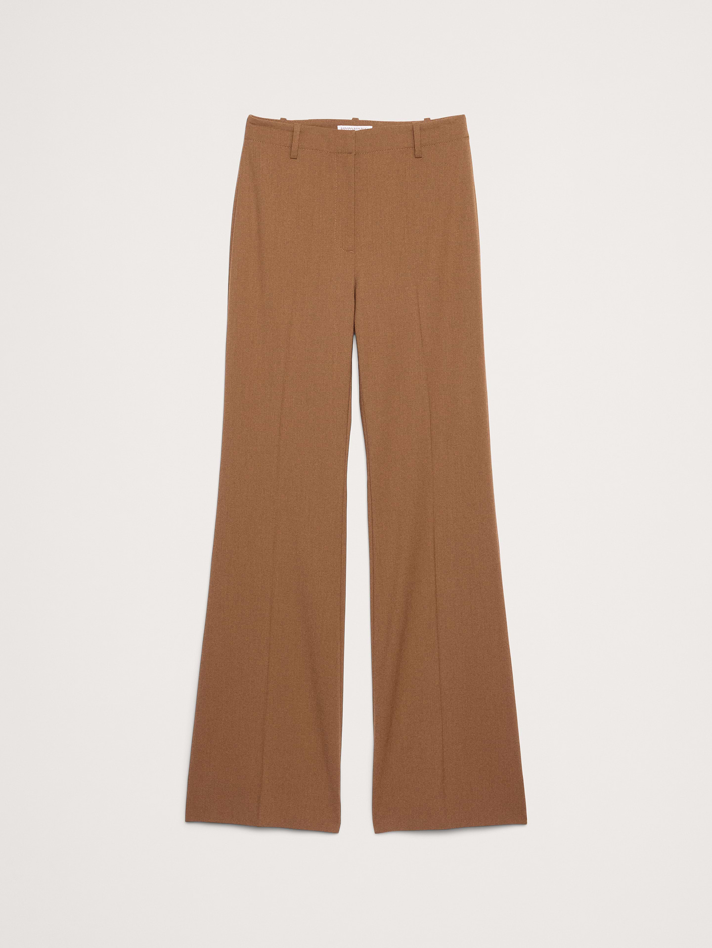 L'image numéro 7 présente Pantalon évasé à taille haute en laine italienne légère