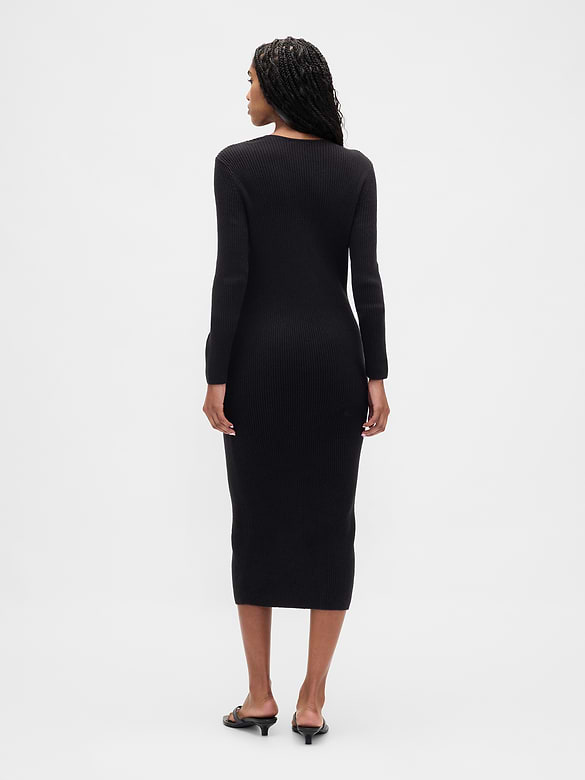 CashSoft Rib Midi Sweater Dress