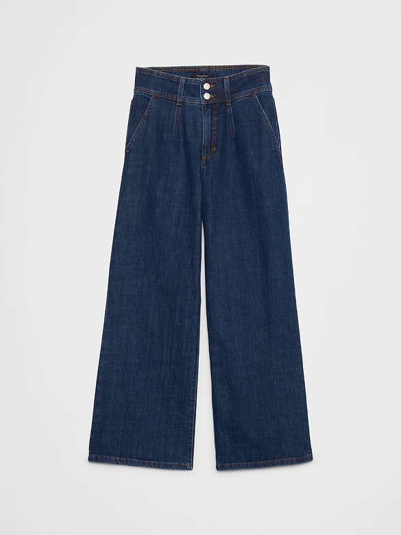 Wide-Leg High-Rise Darted Trouser Jean