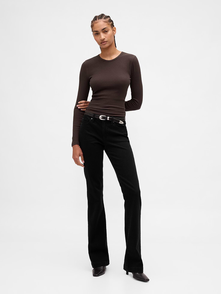 Image 2 of 4, Pointelle Rib T-Shirt