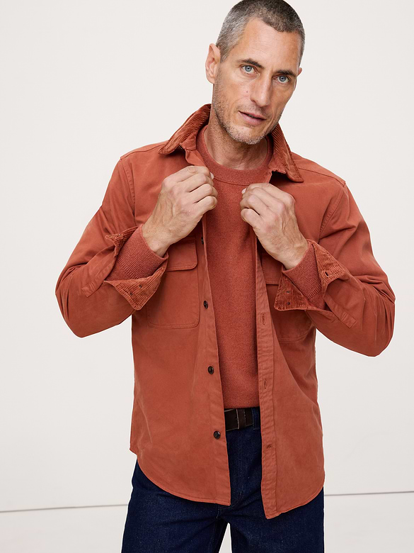 Standard-Fit Cotton Twill Overshirt