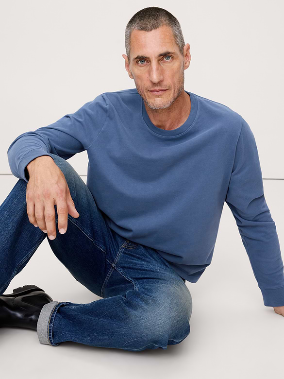 Sueded Cotton Long-Sleeve T-Shirt