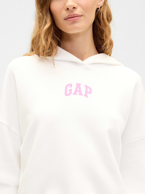 Relaxed Gap Mini-Logo Cropped Hoodie