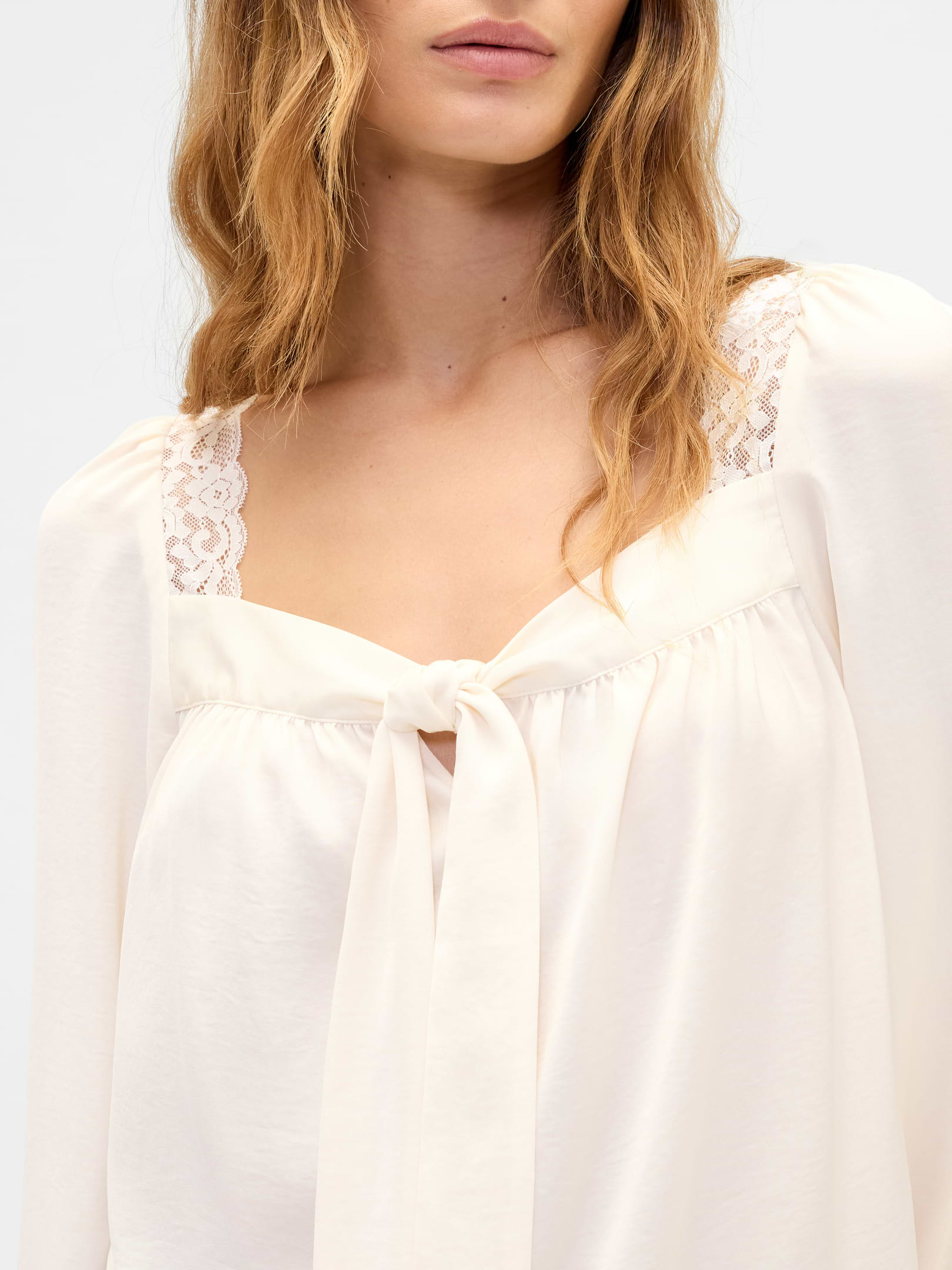 Oversized Lace-Trim Top | Gap Factory