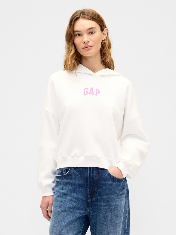 Relaxed Gap Mini-Logo Cropped Hoodie