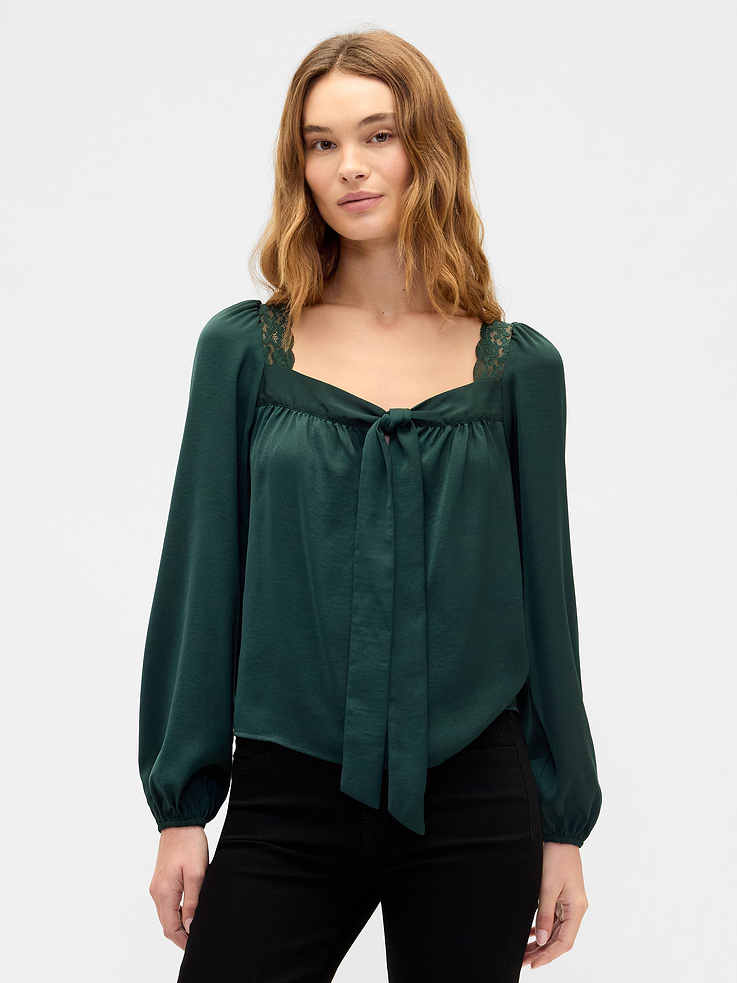 Gap Factory Women's Oversized Lace-Trim Top (Essex Green)