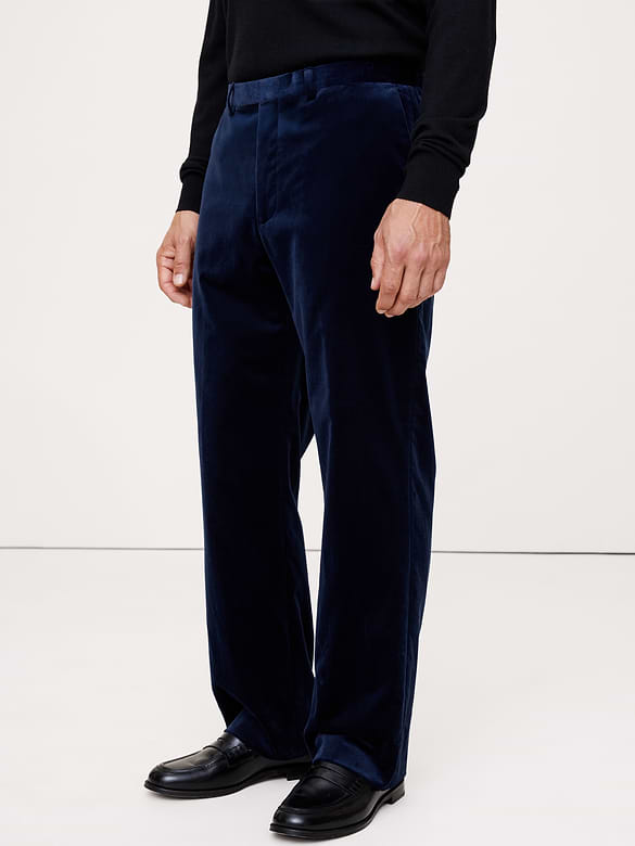 Pantalon droit en velours