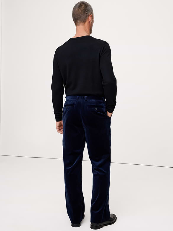 Pantalon droit en velours
