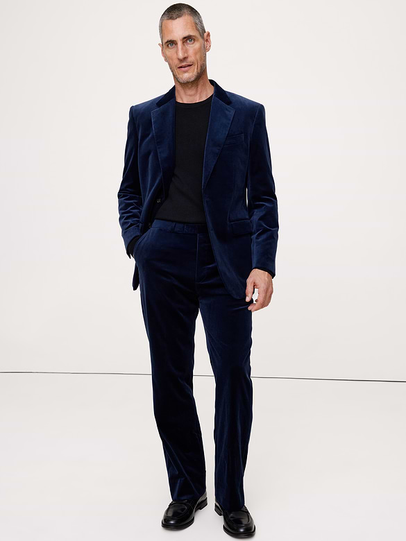 Pantalon droit en velours