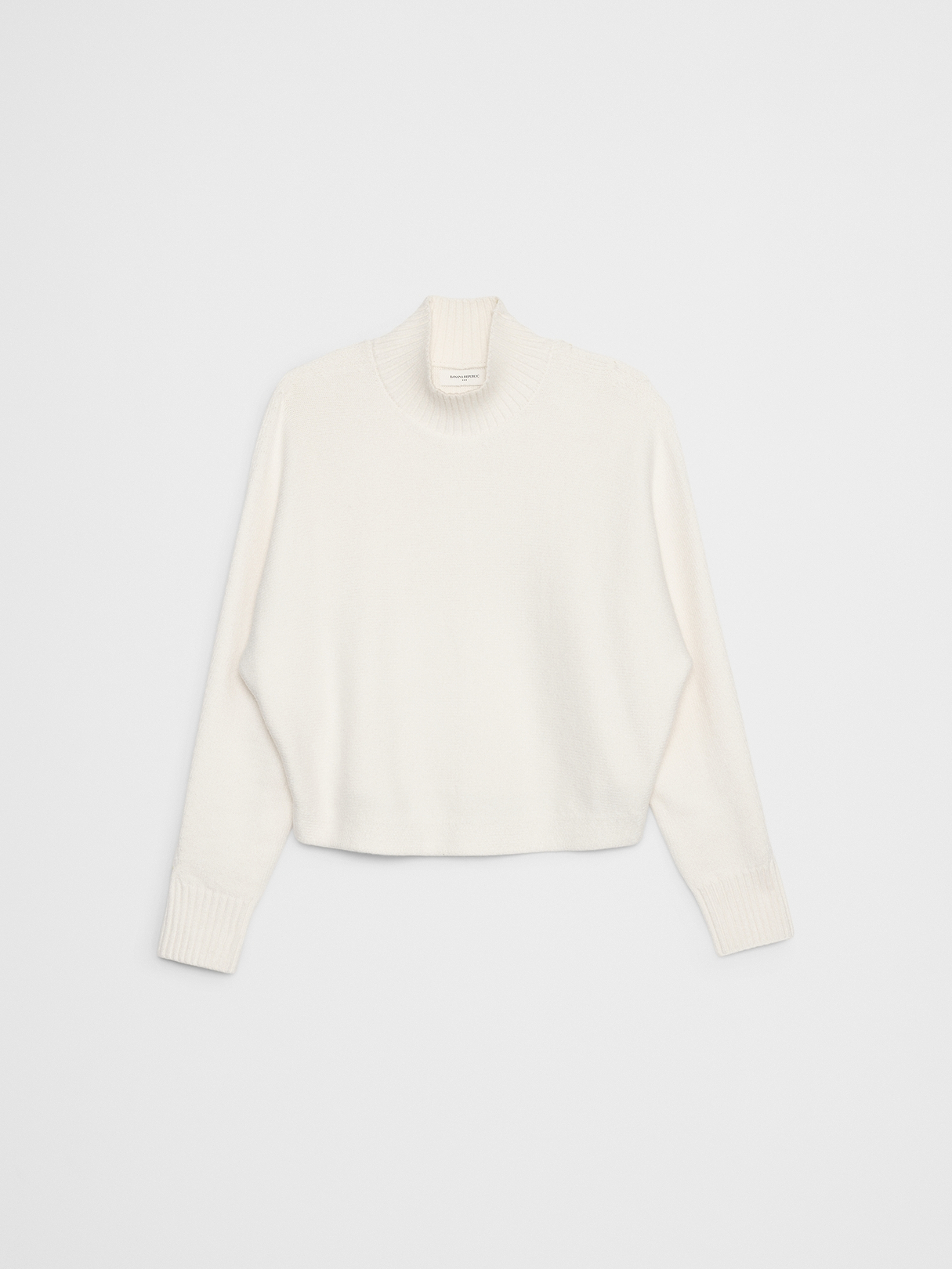 nagonstans layered neck pullover ホワイト Oversized Turtleneck Cropped Sweater | Banana Republic Factory