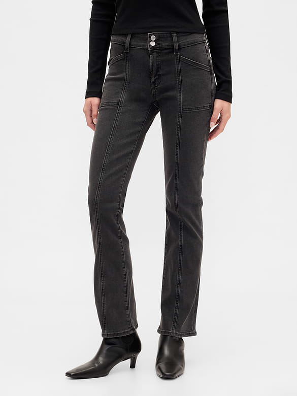 Mid Rise Universal Seamed Baby Boot Jeans