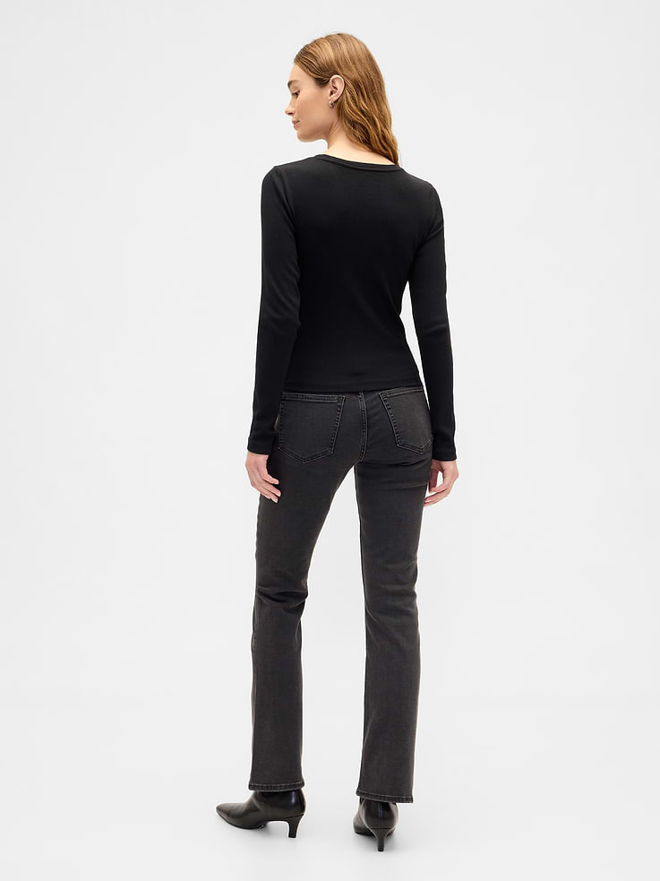 Image 4 of 7, Mid Rise Universal Seamed Baby Boot Jeans