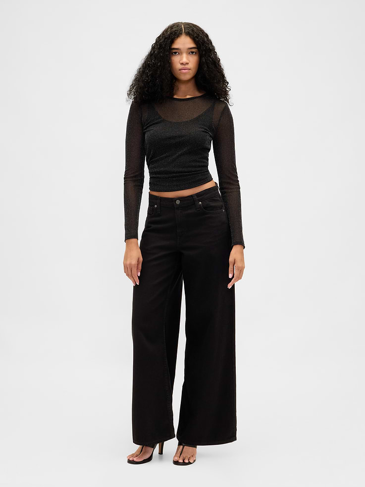 Image 2 of 5, Sheer Metallic Mesh Top