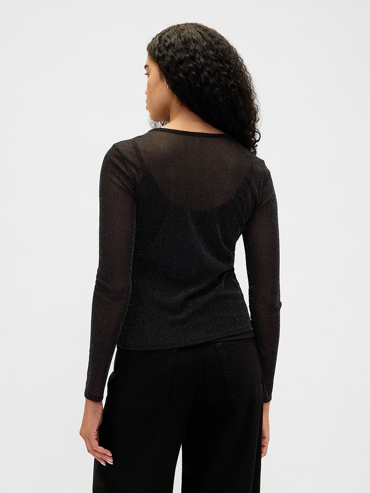 Image 3 of 5, Sheer Metallic Mesh Top