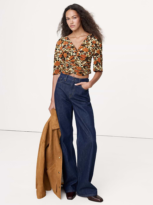 Matte Silk Ruched Top