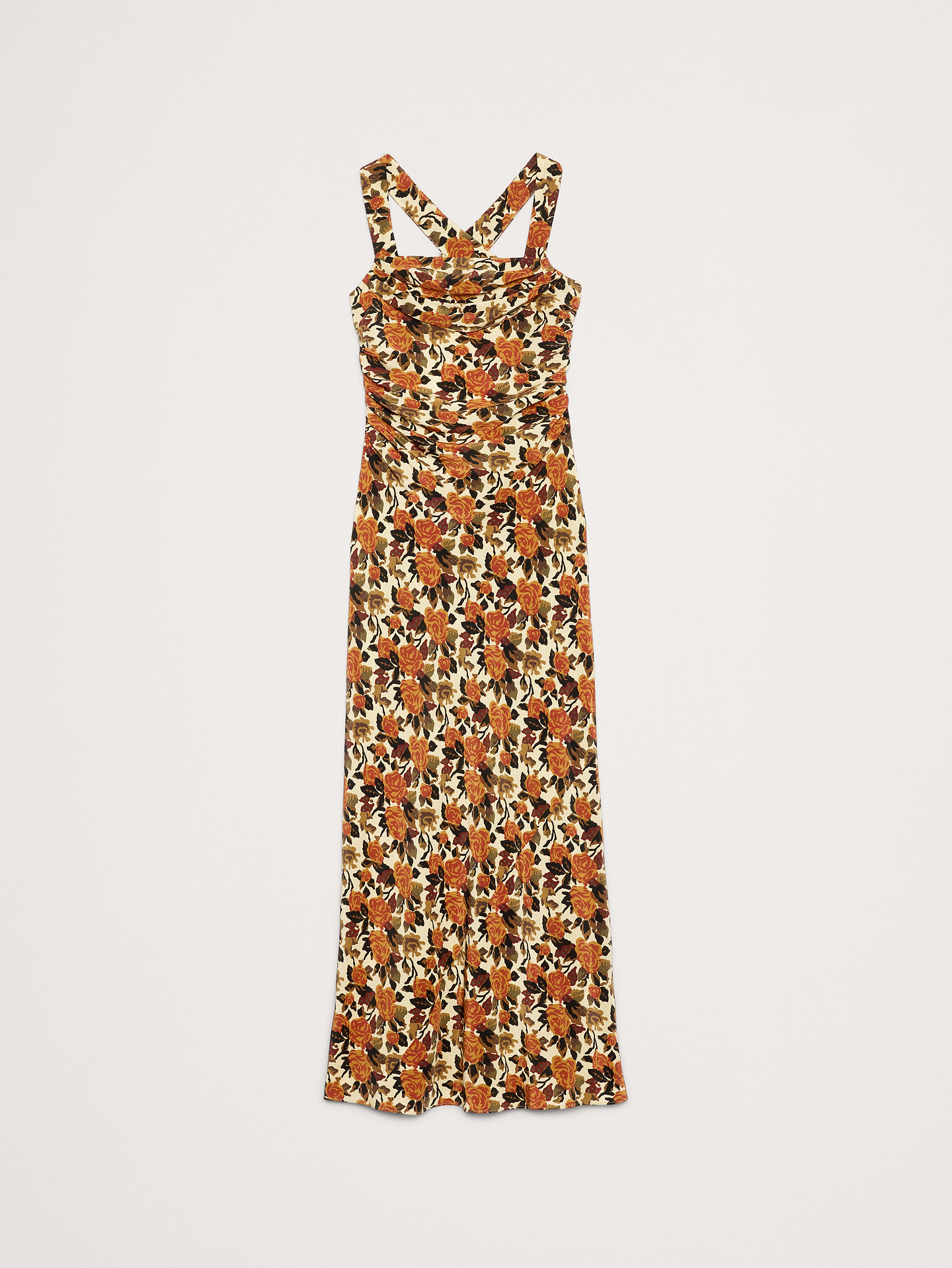 Image number 5 showing, Matte Silk Cowl-Neck Backless Maxi Dress