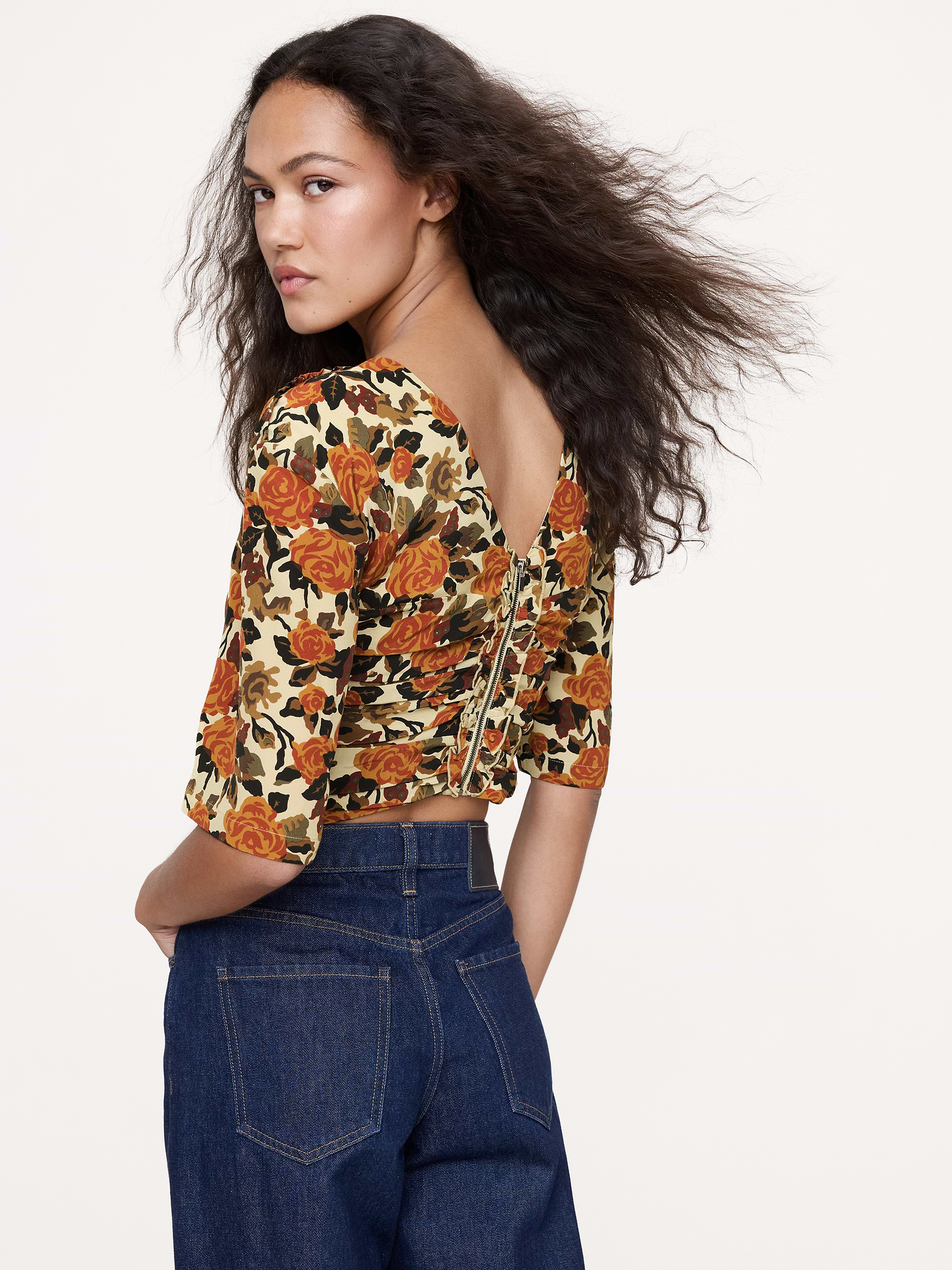 Image number 5 showing, Matte Silk Ruched Top