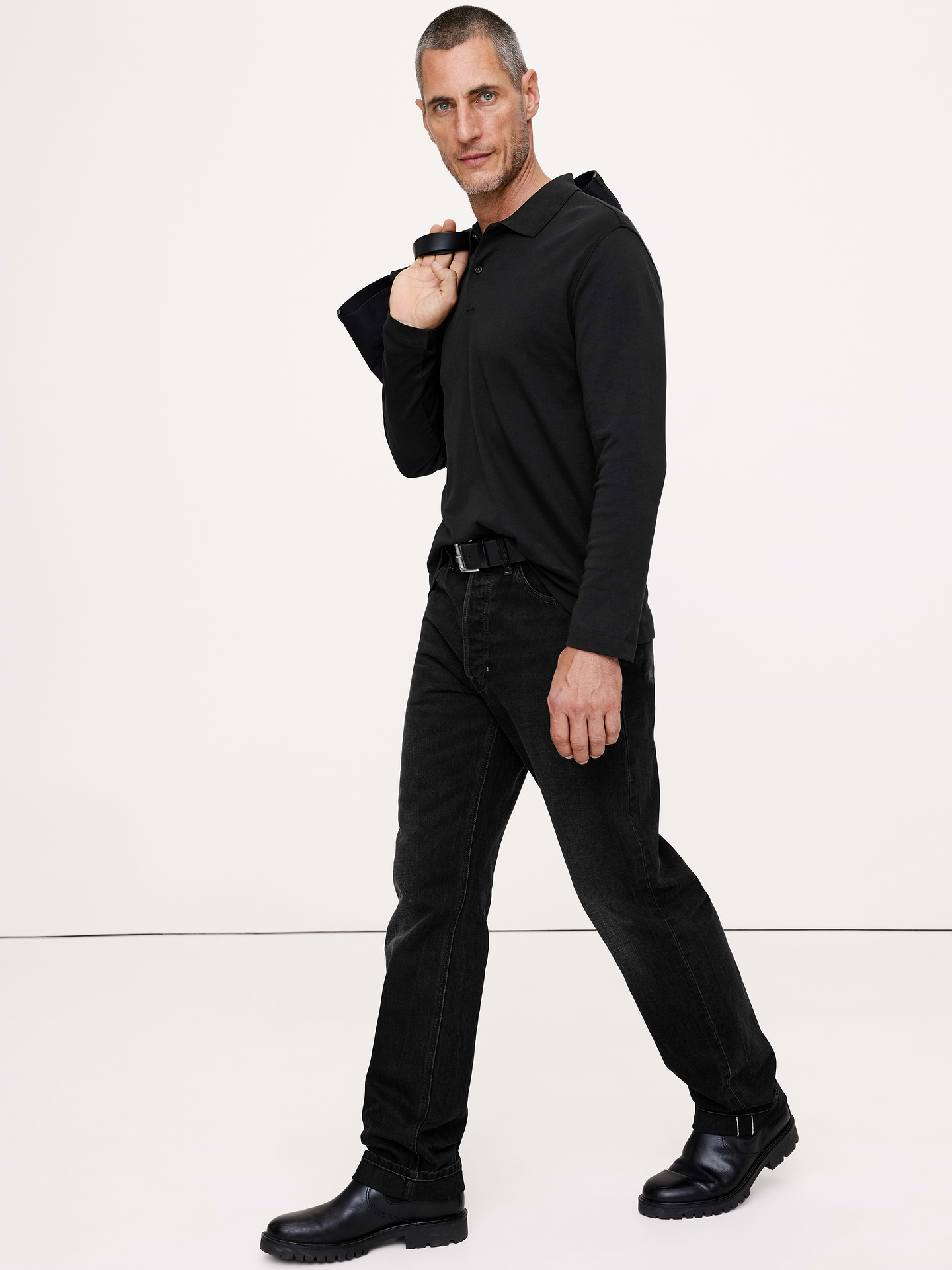 Image number 1 showing, Luxury-Touch Long-Sleeve Polo